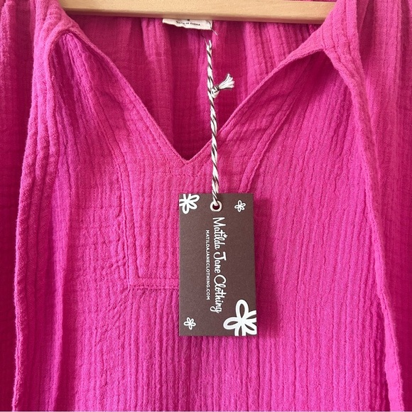 Matilda Jane Good Hart River Puff Sleeve Cotton Gauze Blouse - Picture 3 of 7